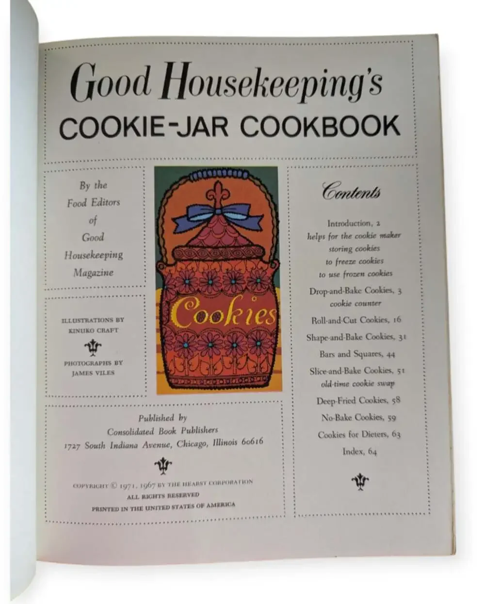 Good Housekeeping's Cookie-Jar Cookbook Paperback Book Copyright 1971